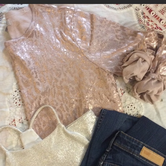 Jennifer Lopez Metallic Leopard Sweater 